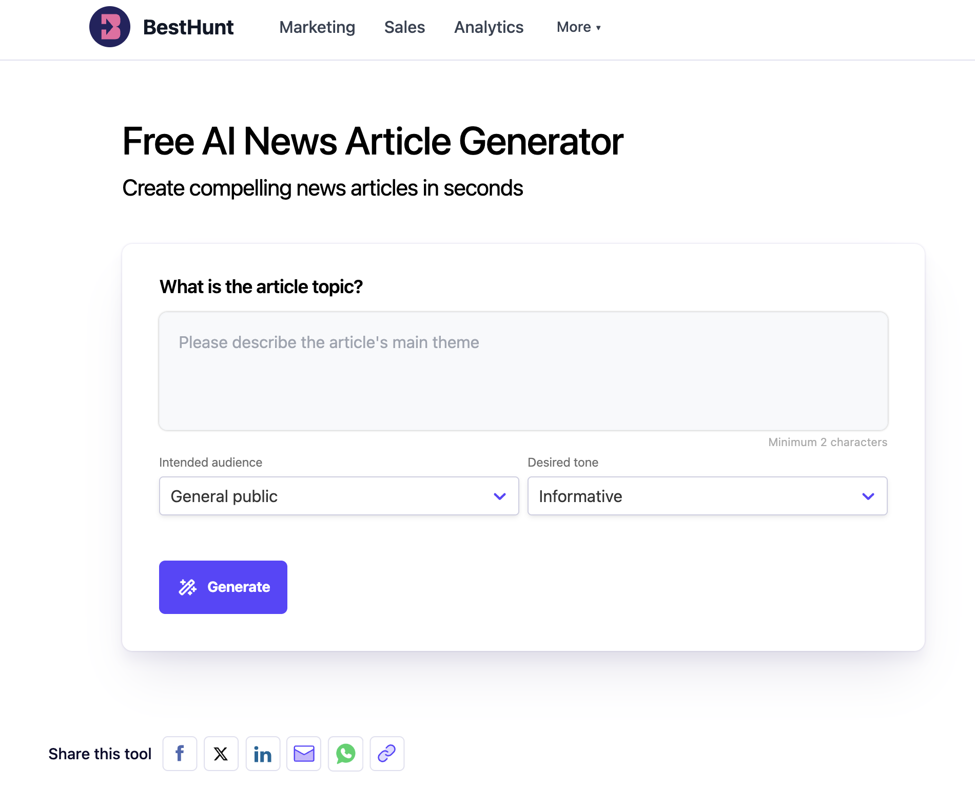 AI News Article Generator - Tools AI Online | Tools AI Online