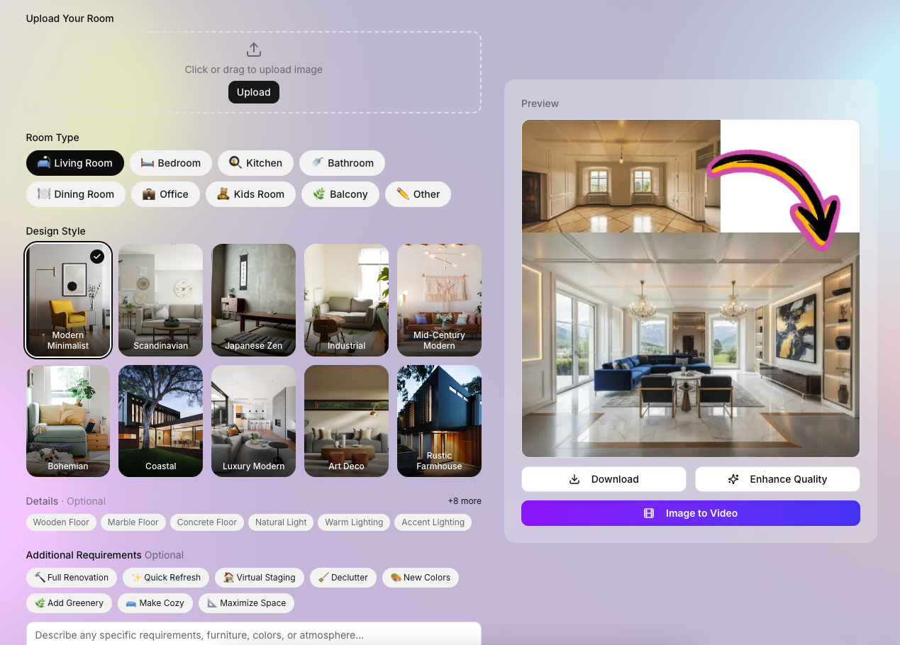 AI Room Design - Tools AI Online | Tools AI Online