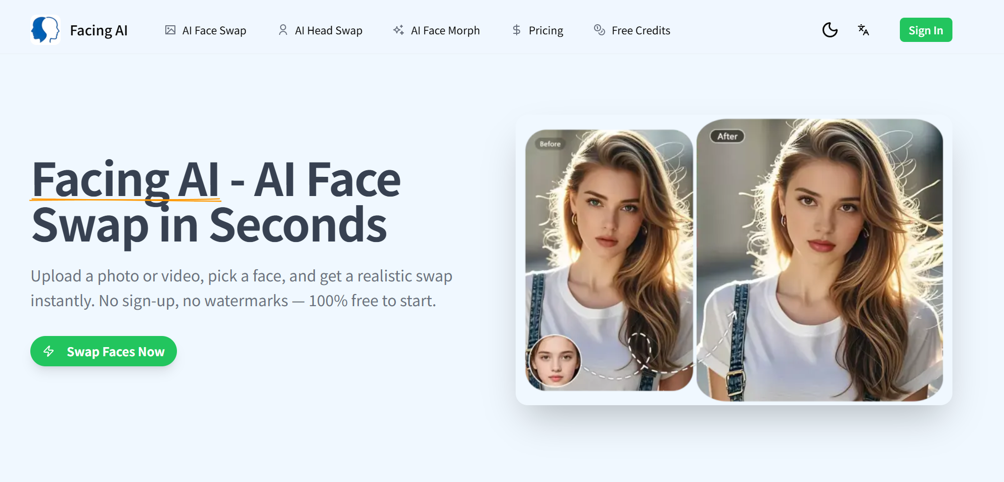 Facing AI – Free AI Face Swap Online for Photos & Videos - Tools AI ...