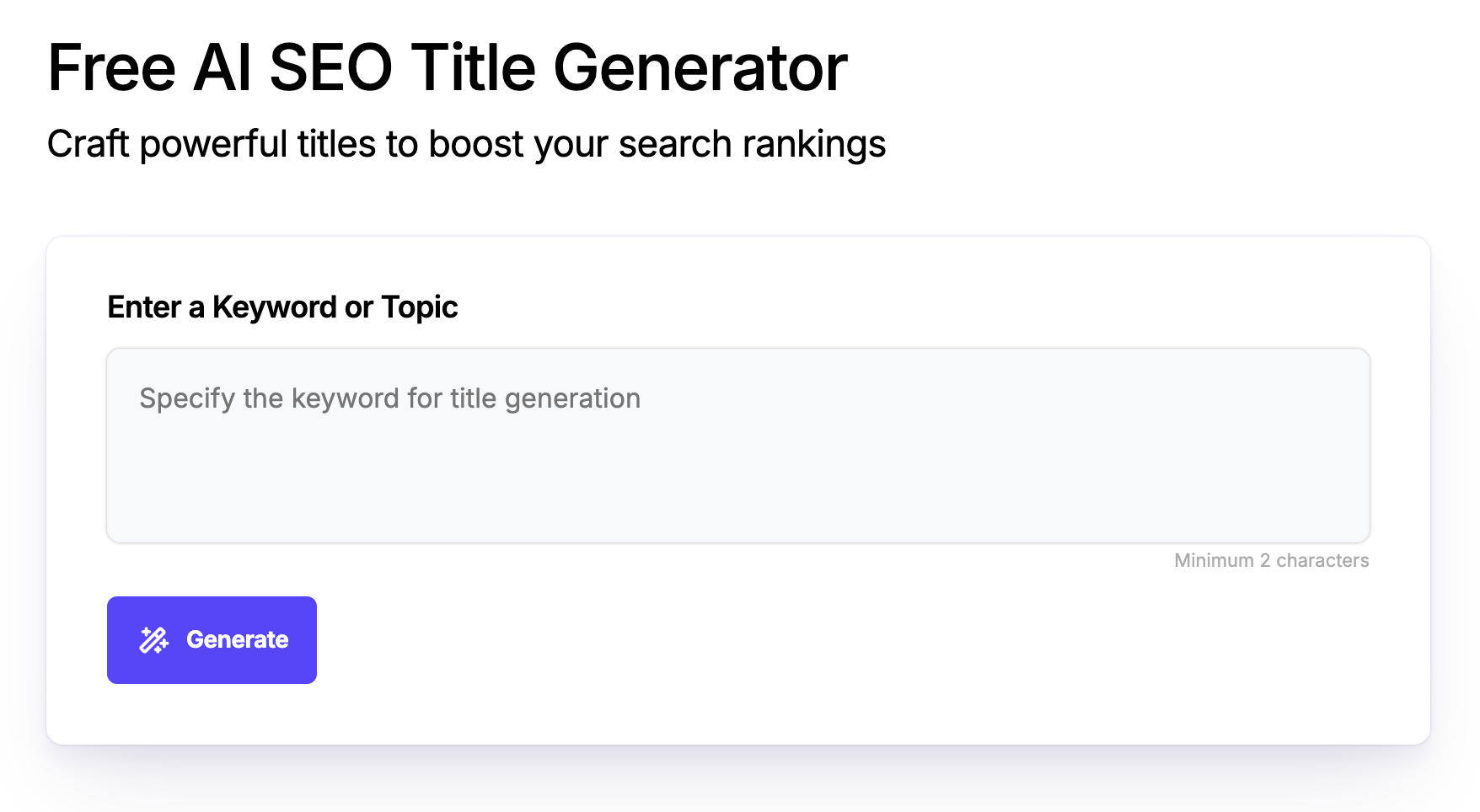 Free AI SEO Title Generator - Tools AI Online | Tools AI Online