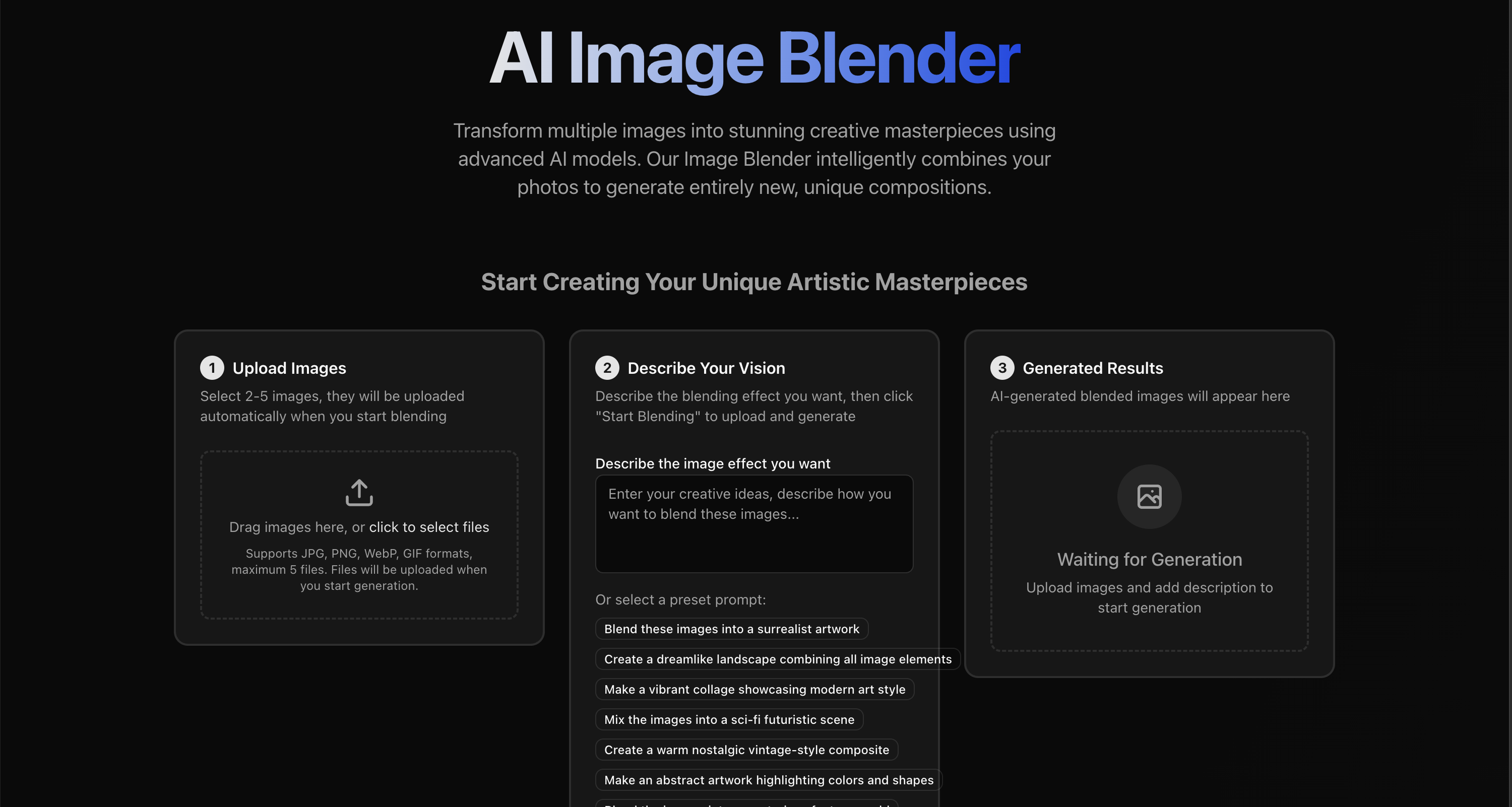Image Blender - Tools AI Online | Tools AI Online