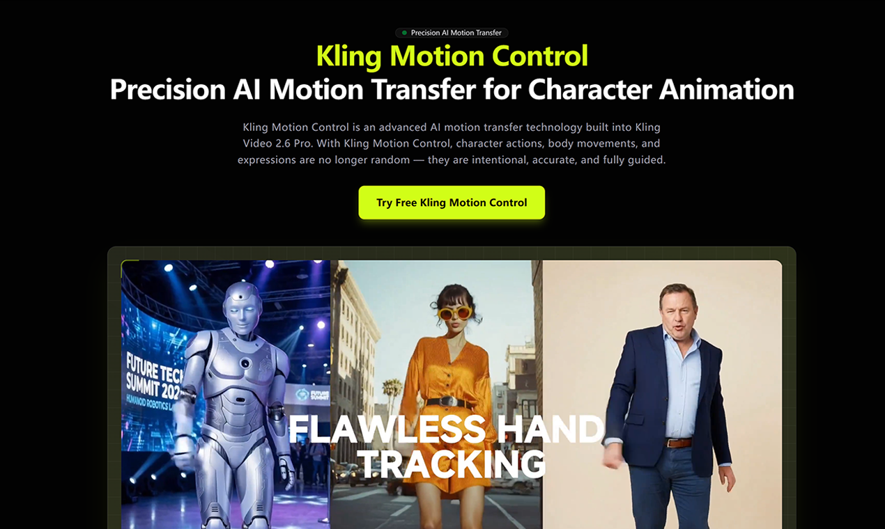Kling Motion Control - Tools AI Online | Tools AI Online