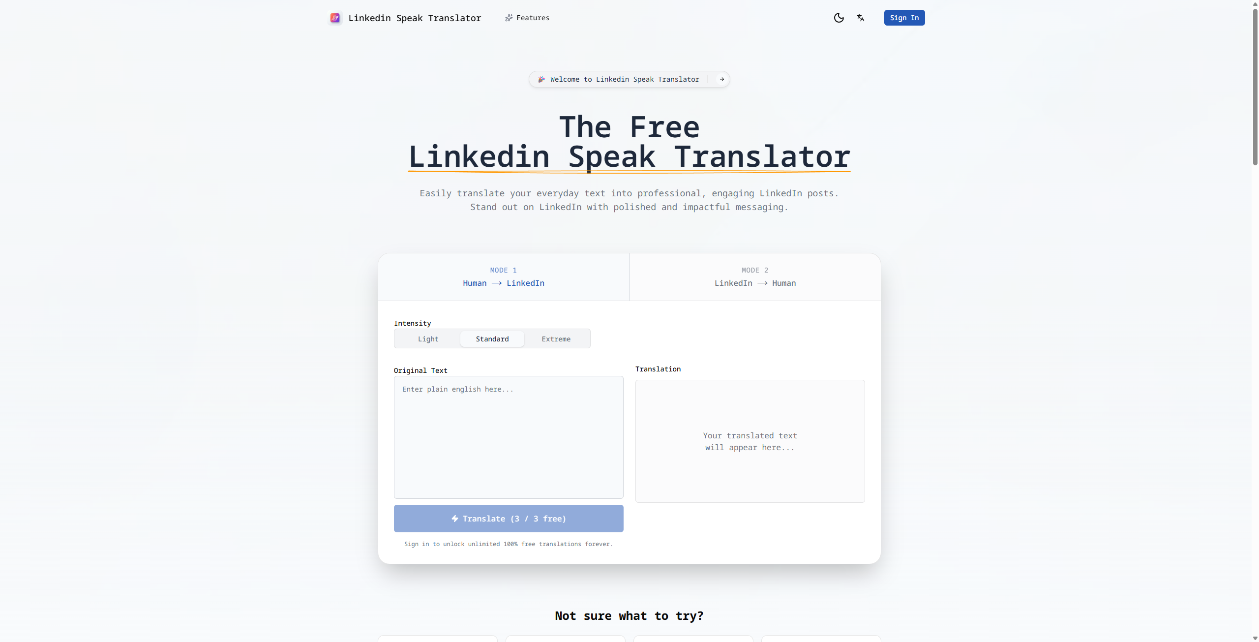 Linkedin Speak Translator - Tools AI Online | Tools AI Online
