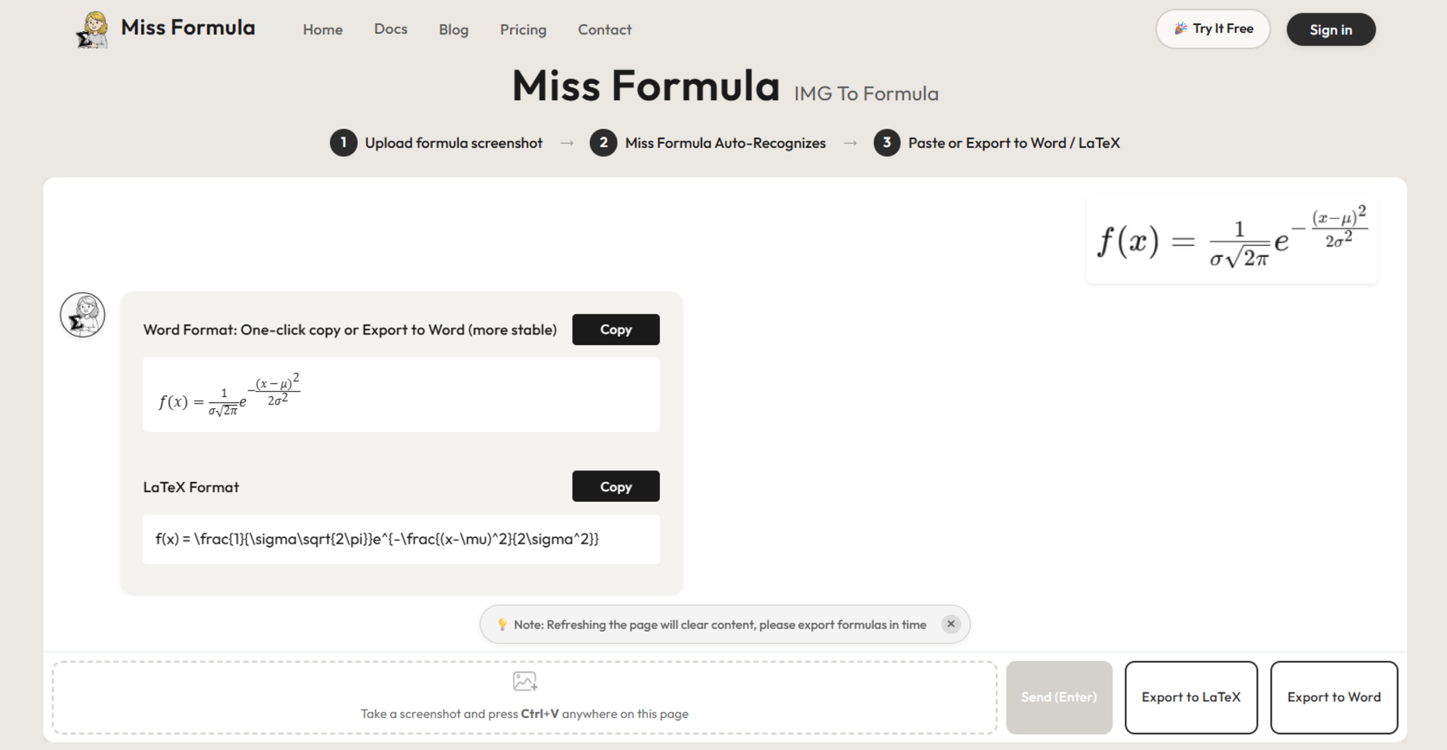 Miss Formula - Tools AI Online | Tools AI Online