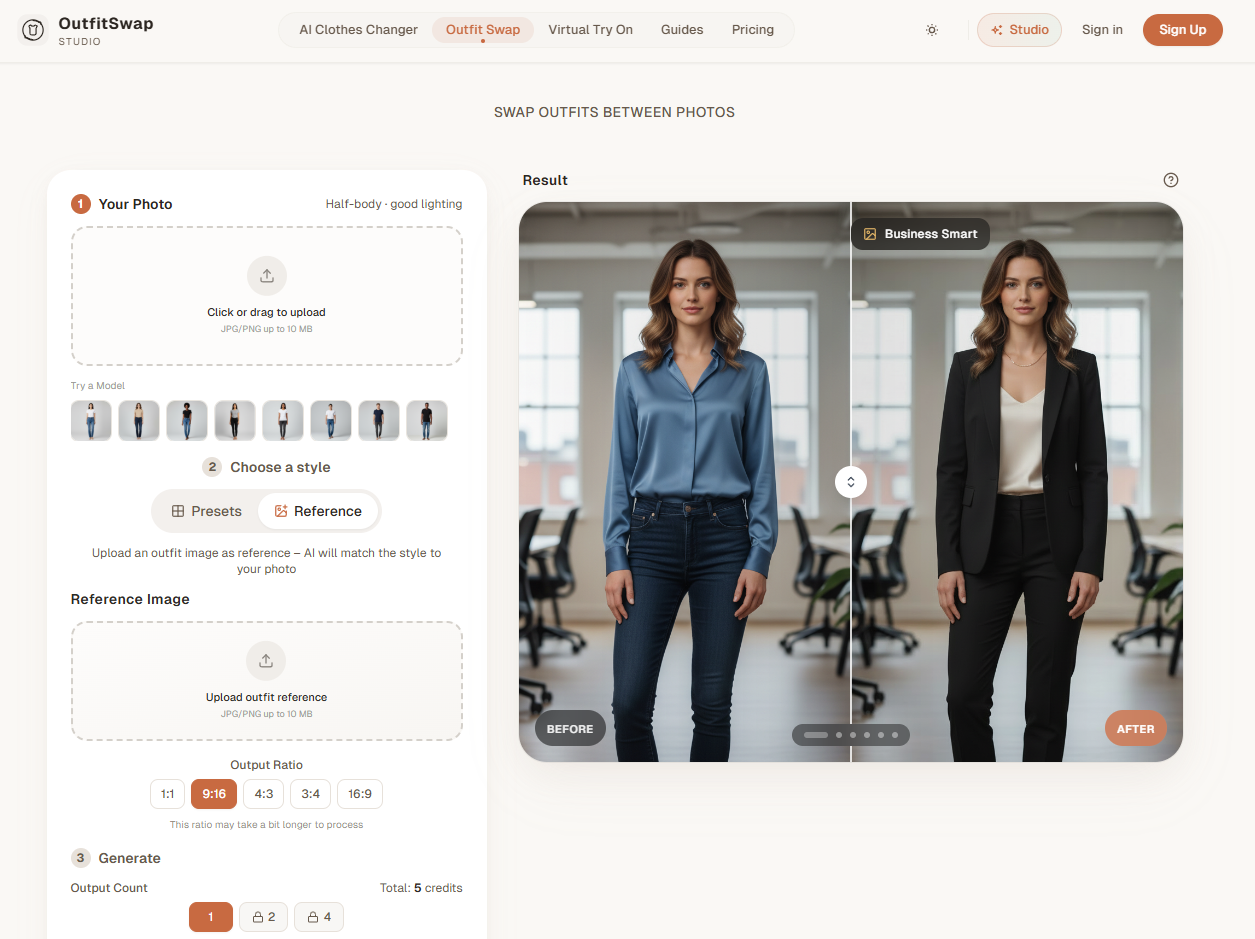 OutfitSwap Studio – AI Virtual Try-On Tool - Tools AI Online | Tools AI ...