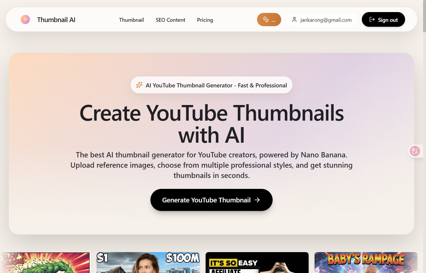 Thumbnail AI – AI YouTube Thumbnail Generator - Tools AI Online | Tools ...