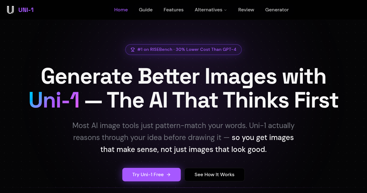 UNI-1 AI - Tools AI Online | Tools AI Online