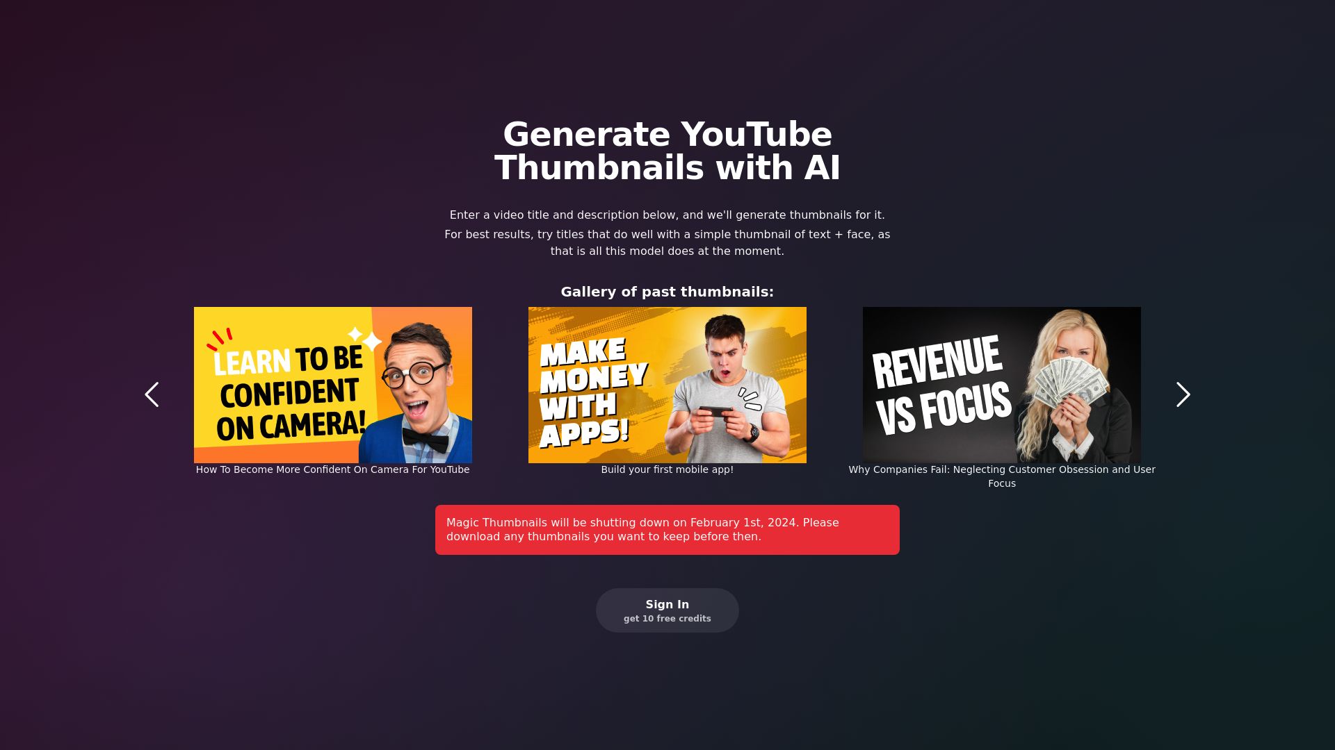 Magic Thumbnails - Tools AI Online | Tools AI Online