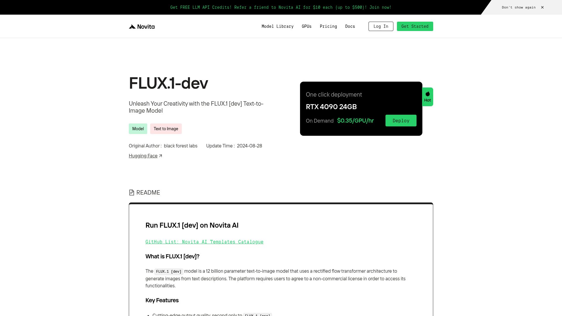 Run FLUX.1 [dev] on Novita AI - Tools AI Online | Tools AI Online