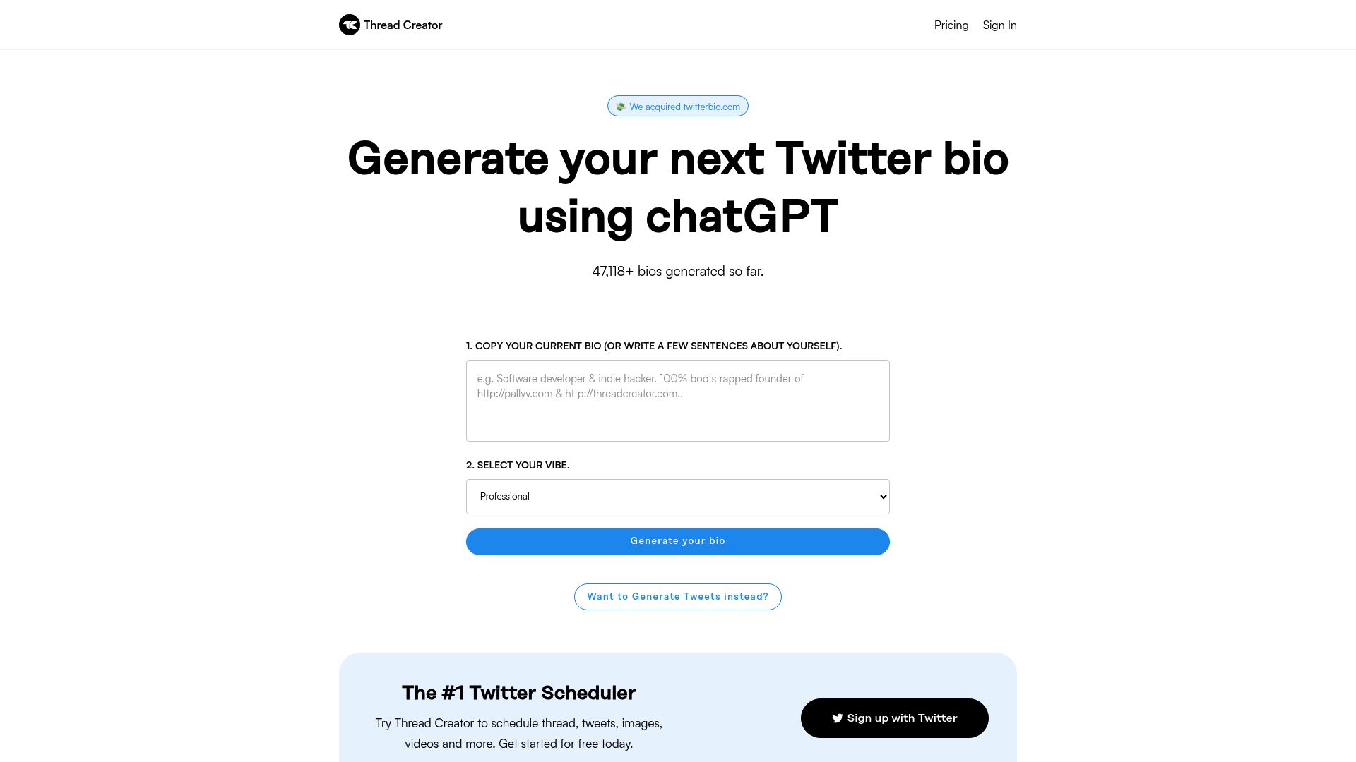 Twitter Bio Generator - Tools AI Online | Tools AI Online